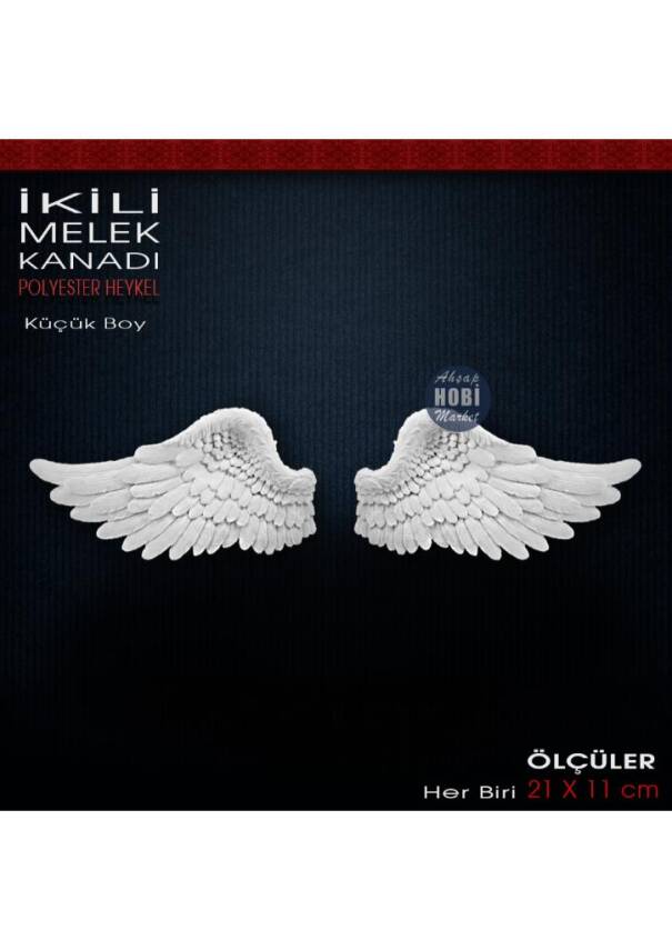 2'li Melek Kanatları (21x11 cm) 2 Parça Ham Polyester - 2