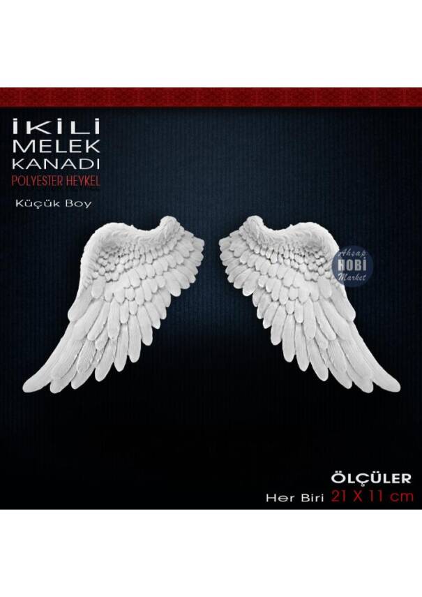 2'li Melek Kanatları (21x11 cm) 2 Parça Ham Polyester - 1