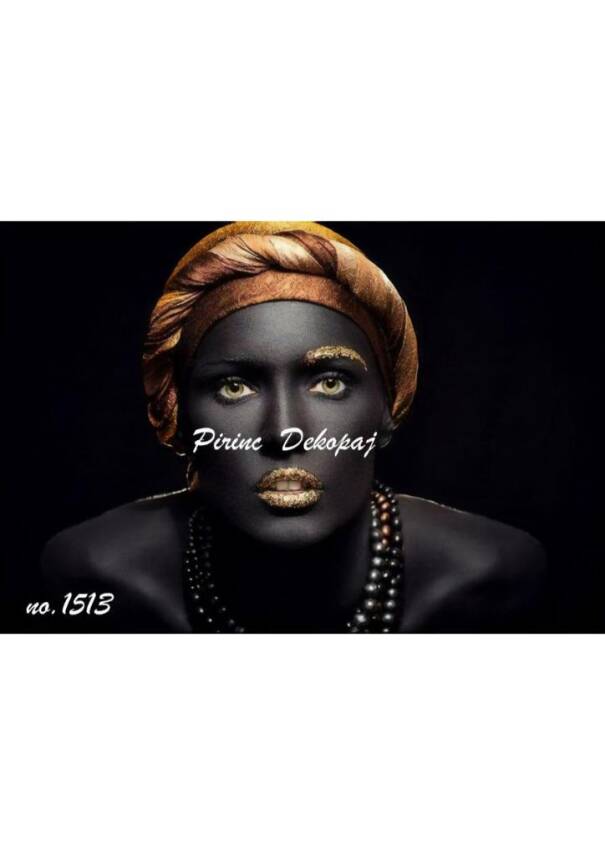 Afrikalı Kadın Figürlü Pirinç Dekopaj Model : 1513 - 1