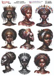 Afrikalı Kadın Figürlü Pirinç Dekopaj Model : PT 1374 - Tual Hobi Craft İst