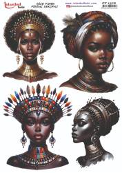 Afrikalı Kadın Figürlü Pirinç Dekopaj Model : PT 1376 - Tual Hobi Craft İst