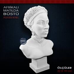 Afrikalı Matilda Büstü Heykeli (32x19 cm) Ham Polyester - Tual Hobi Sanat