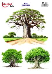 Ağaç Desenli Sulu Transfer Kağıdı STI-412 - Tual Hobi Craft Ist