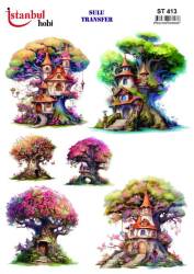 Ağaç Desenli Sulu Transfer Kağıdı STI-413 - Tual Hobi Craft Ist