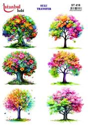 Ağaç Desenli Sulu Transfer Kağıdı STI-416 - Tual Hobi Craft Ist