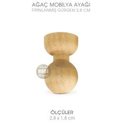 Ağaç Torna Kutu Sunumluk Ayağı Küçük (2,8x1,8 cm) Ham Doğal Ahşap - Tual Hobi Craft İst