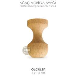 Ağaç Torna Kutu Sunumluk Ayağı Küçük (3x1,8 cm) Ham Doğal Ahşap - Tual Hobi Craft İst
