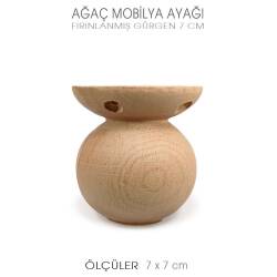 Ağaç Torna Mobilya Ayağı (7x7 cm) Doğal Ahşap - Tual Hobi Craft İst