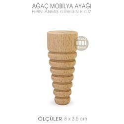 Ağaç Torna Mobilya ve Sunumluk Ayağı (8x3,5 cm) Doğal Ahşap - Tual Hobi Craft İst