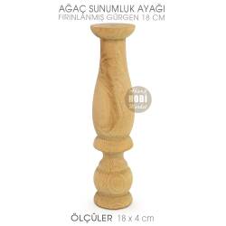 Ağaç Torna Sunumluk Ayağı Büyük (18x4 cm) Ham Doğal Ahşap - Tual Hobi Craft İst