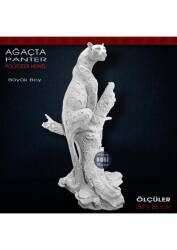 Ağaçta Panter Heykeli Büyük Boy (50x25 cm) Ham Polyester - Tual Hobi Sanat (1)