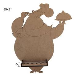 Ahşap Ahçıbaşı Kara Tahta Pano (39x31 cm) Tebeşir Raflı - Tual Hobi Craft İst