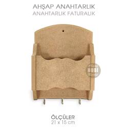 Ahşap Anahtarlık ve Faturalık (21x15 cm) - Tual Hobi Craft İst