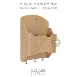 Ahşap Anahtarlık ve Faturalık (21x15 cm) - 3