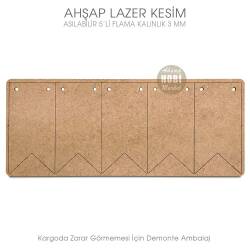 Ahşap Asılabilir 5'li Flama Lazer Kesim - Tual Hobi Craft İst (1)