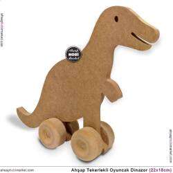 Ahşap Ayakta Durabilen Dinazor (21x17 cm) Ham - Tual Hobi Sanat (1)