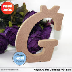 Ahşap Ayakta Durabilen Ğ Harfi - 15 cm - Tual Hobi Sanat