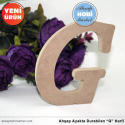 Ahşap Ayakta Durabilen G Harfi - 15 cm - Tual Hobi Sanat