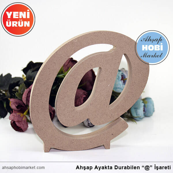 Ahşap Ayakta Durabilen @ Harfi - 15 cm - 1