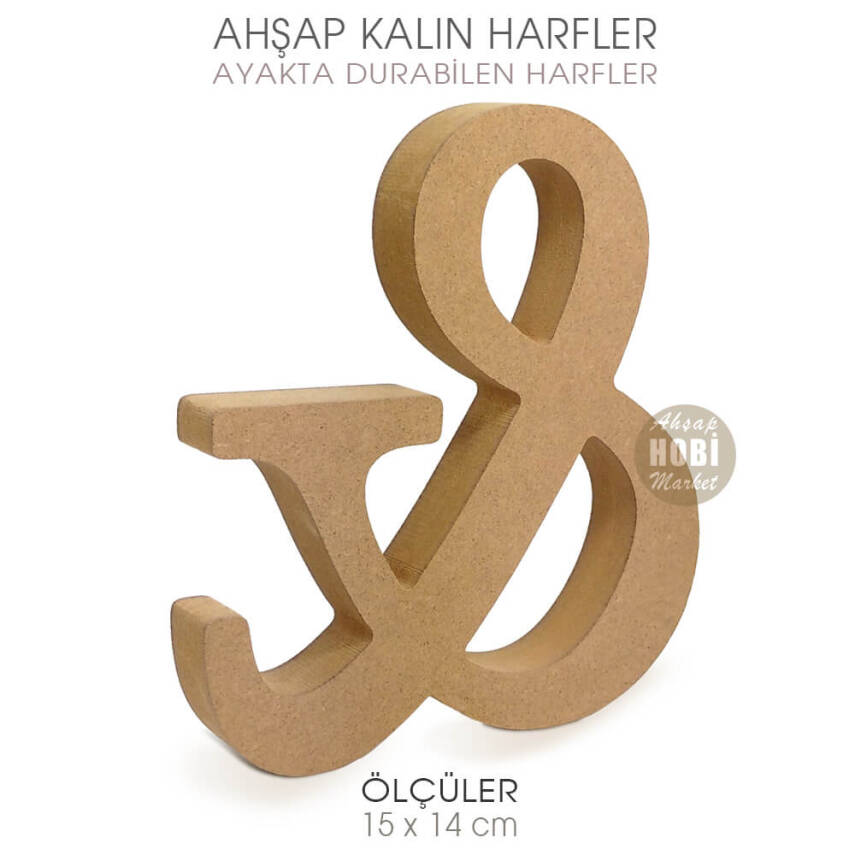 Ahşap Ayakta Durabilen & Harfi 15 cm - 1