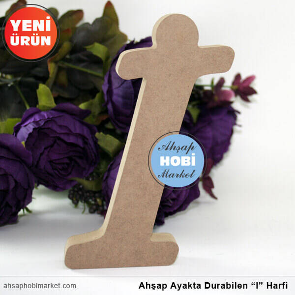 Ahşap Ayakta Durabilen İ Harfi - 15 cm - 1