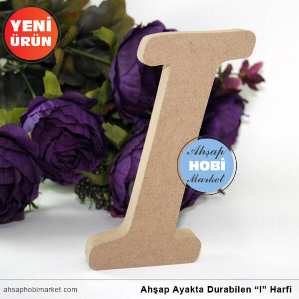 Ahşap Ayakta Durabilen I Harfi - 15 cm - 1
