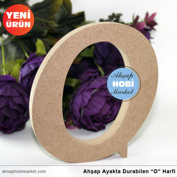 Ahşap Ayakta Durabilen O Harfi - 15 cm - 1