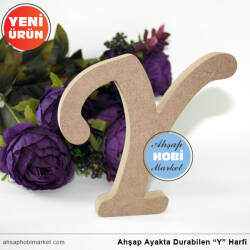 Ahşap Ayakta Durabilen Y Harfi - 15 cm - Tual Hobi Sanat