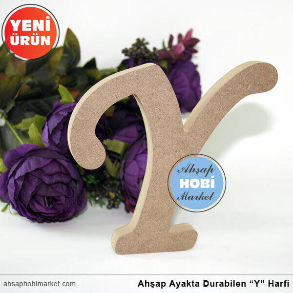 Ahşap Ayakta Durabilen Y Harfi - 15 cm - 1