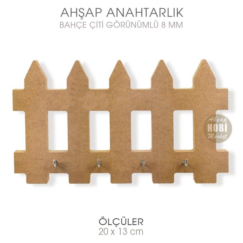 Ahşap Bahçe Çiti Görünümlü Anahtarlık (20x13 cm) - 1
