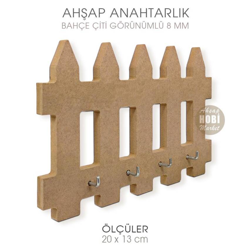 Ahşap Bahçe Çiti Görünümlü Anahtarlık (20x13 cm) - 2