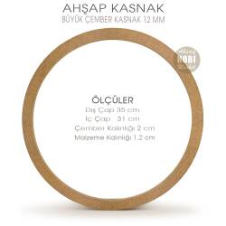 Ahşap Büyük Çember Kasnak (35 cm Çap) - Tual Hobi Sanat