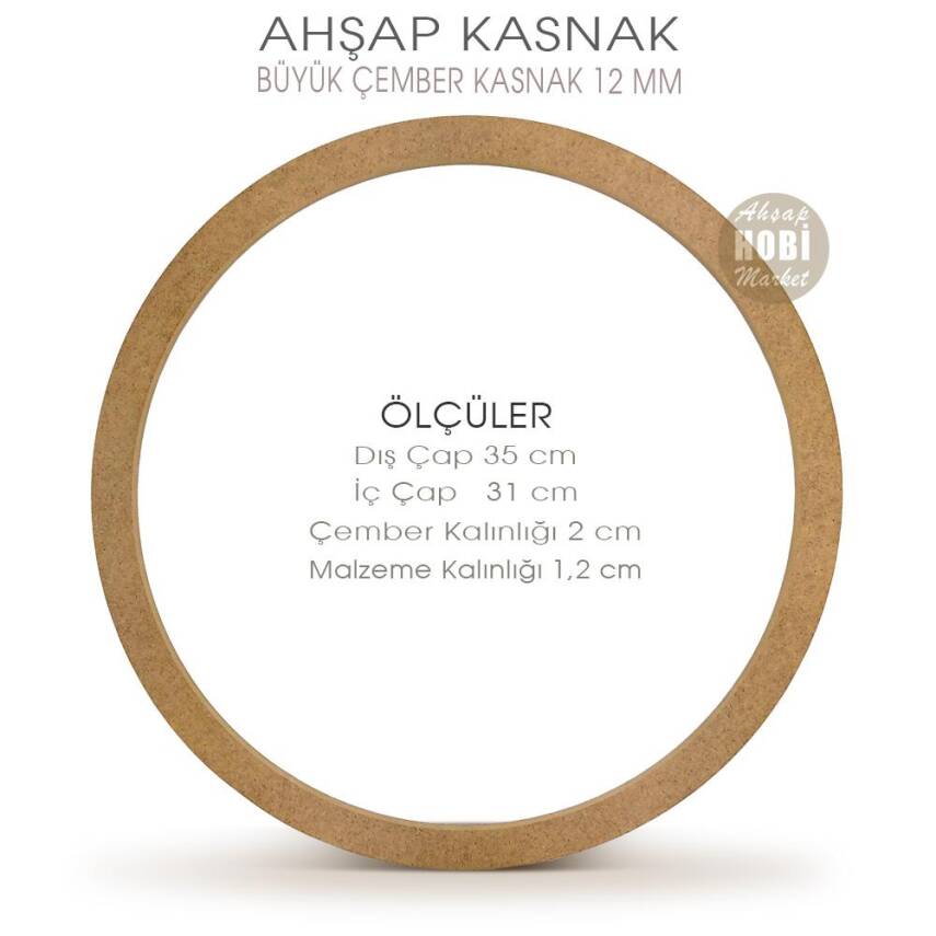 Ahşap Büyük Çember Kasnak (35 cm Çap) - 1