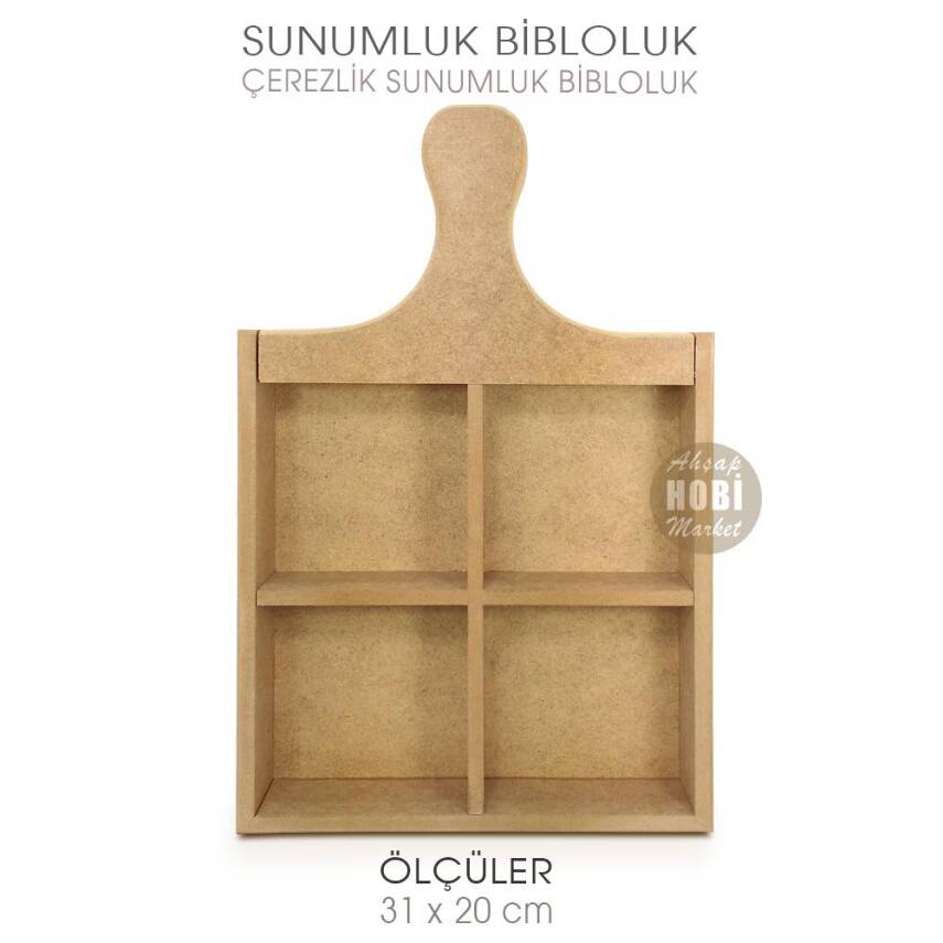 Ahşap Çerezlik Sunumluk Bibloluk (31x22 cm) 4 cm Kalınlık - 1