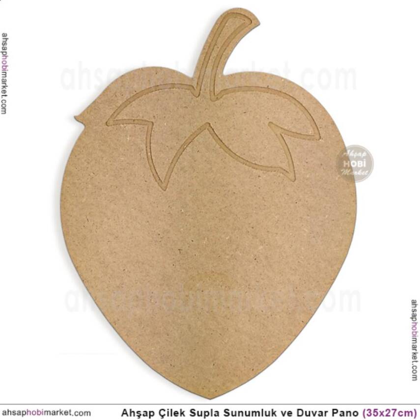 Ahşap Çilek Supla Sunumluk Duvar Pano (35x27 cm) - 1