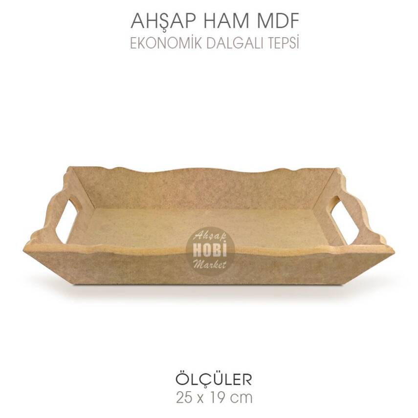 Ahşap Ekonomik Dalgalı Promosyon Tepsi (25x19 cm) - 1