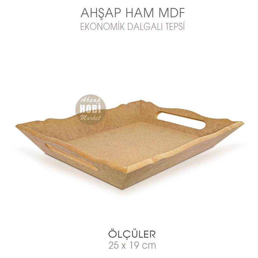Ahşap Ekonomik Dalgalı Promosyon Tepsi (25x19 cm) - 2