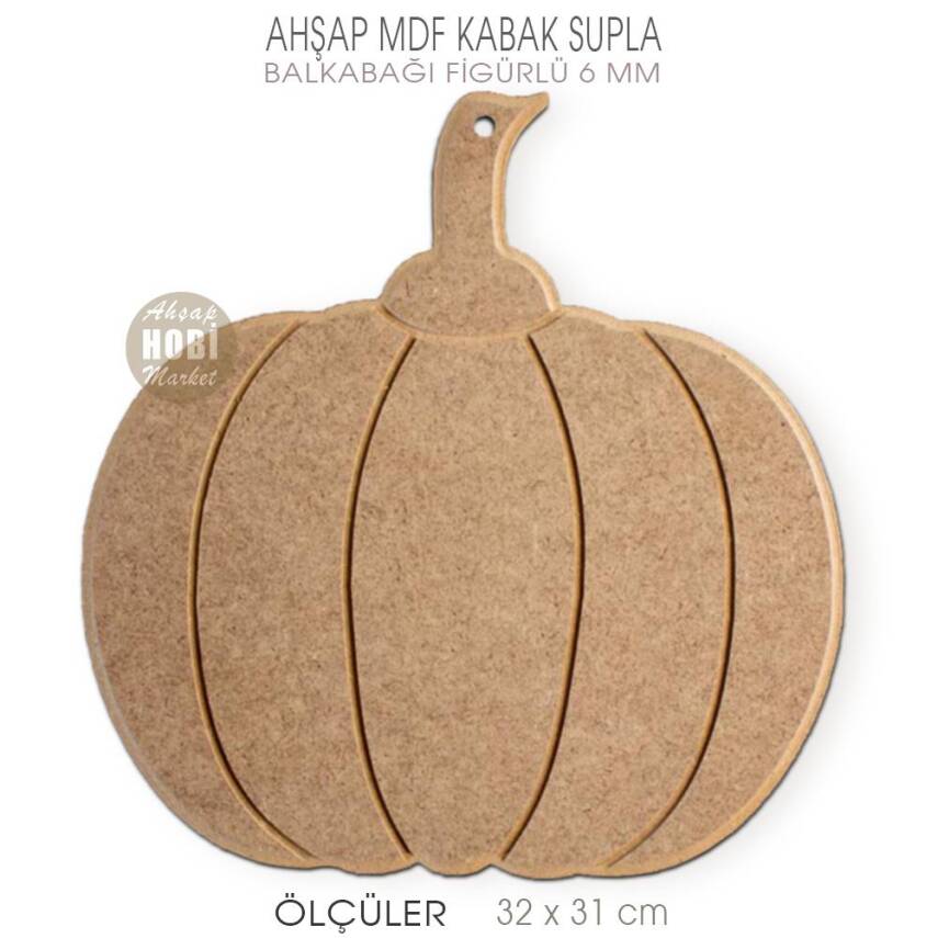 Ahşap Kabak Supla Sunum Servis Altı Kalın (32x31cm) - 1