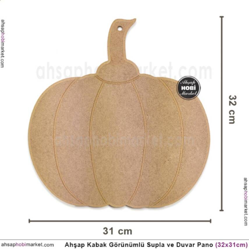 Ahşap Kabak Supla Sunum Servis Altı Kalın (32x31cm) - 3
