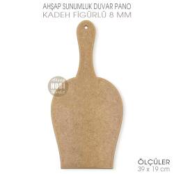 Ahşap Kadeh Figürlü Pano (39x19 cm) Sunumluk Duvar Pano - Tual Hobi Craft İst