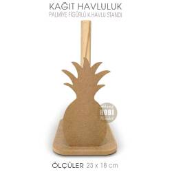 Ahşap Kağıt Havluluk Ananaslı Model (23x18 cm) - Tual Hobi Sanat