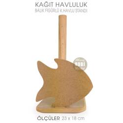 Ahşap Kağıt Havluluk Balık Figürlü (23x18 cm) - Tual Hobi Sanat