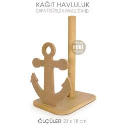 Ahşap Kağıt Havluluk Çapa Figürlü (23x18 cm) - Tual Hobi Sanat (1)