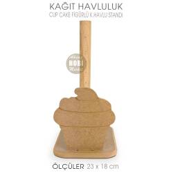 Ahşap Kağıt Havluluk Cupe Cake Model (23x18 cm) - Tual Hobi Sanat