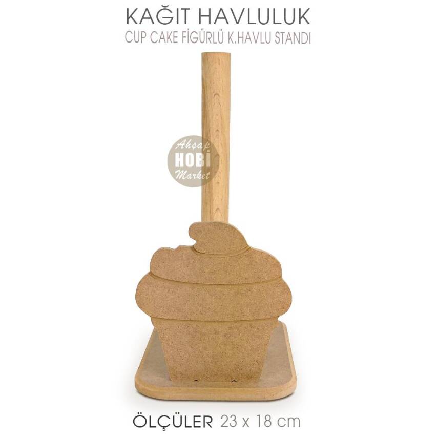 Ahşap Kağıt Havluluk Cupe Cake Model (23x18 cm) - 1
