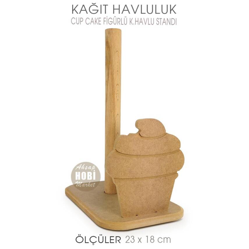 Ahşap Kağıt Havluluk Cupe Cake Model (23x18 cm) - 2