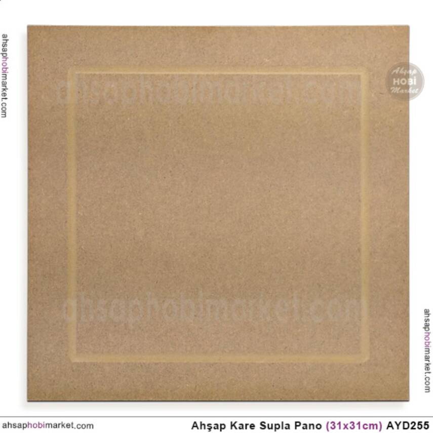 Ahşap Kare Supla Pano (31,5X31,5 cm) Geniş Kenarlıklı - 1