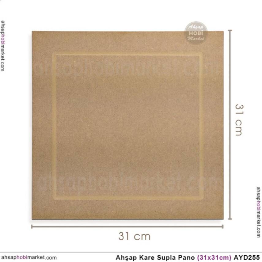 Ahşap Kare Supla Pano (31,5X31,5 cm) Geniş Kenarlıklı - 2