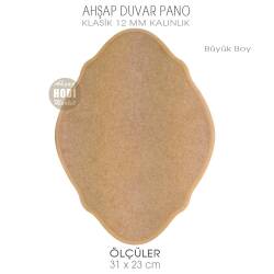 Ahşap Klasik Kalın Duvar Pano (31x23 cm) Büyük Boy - Tual Hobi Craft İst