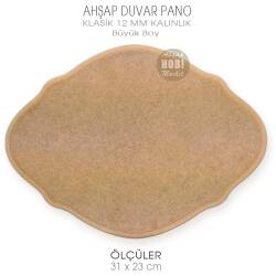 Ahşap Klasik Kalın Duvar Pano (31x23 cm) Büyük Boy - Tual Hobi Craft İst (1)